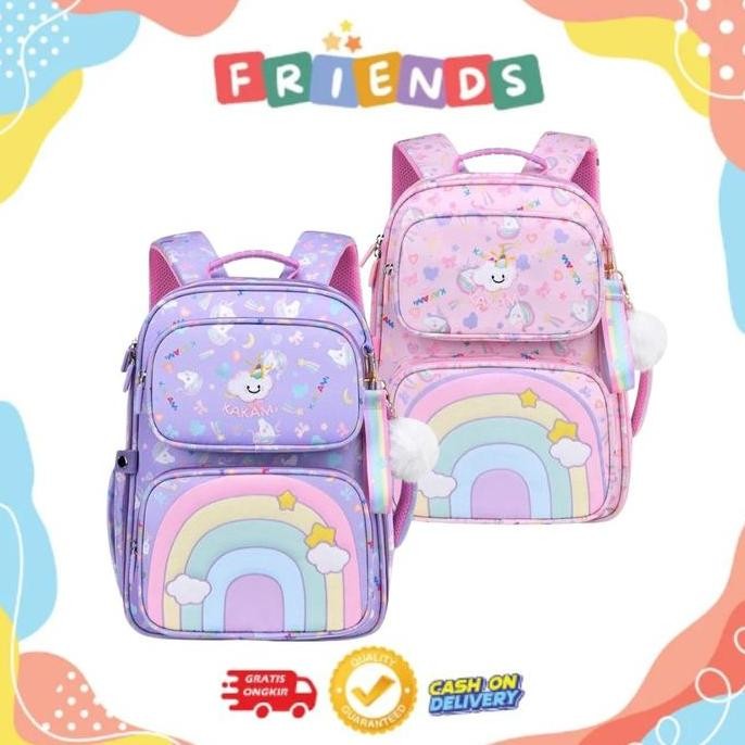 Tas Ransel Backpack Anak Sekolah Perempuan SD model Pelangi Fashion tas sekolah anak sd tas sekolah 
