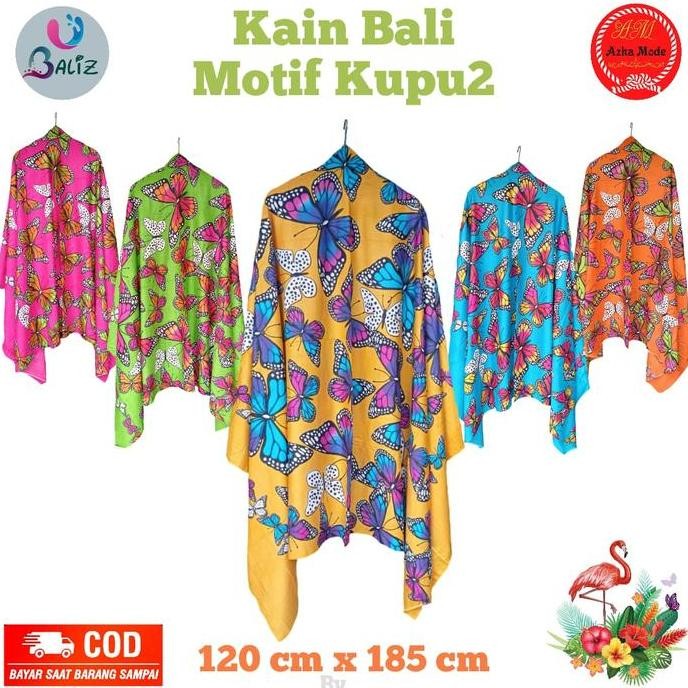 DV123 - kain pantai bali motif kupu -kupu jumbo - sarung pantai - chelsi mode