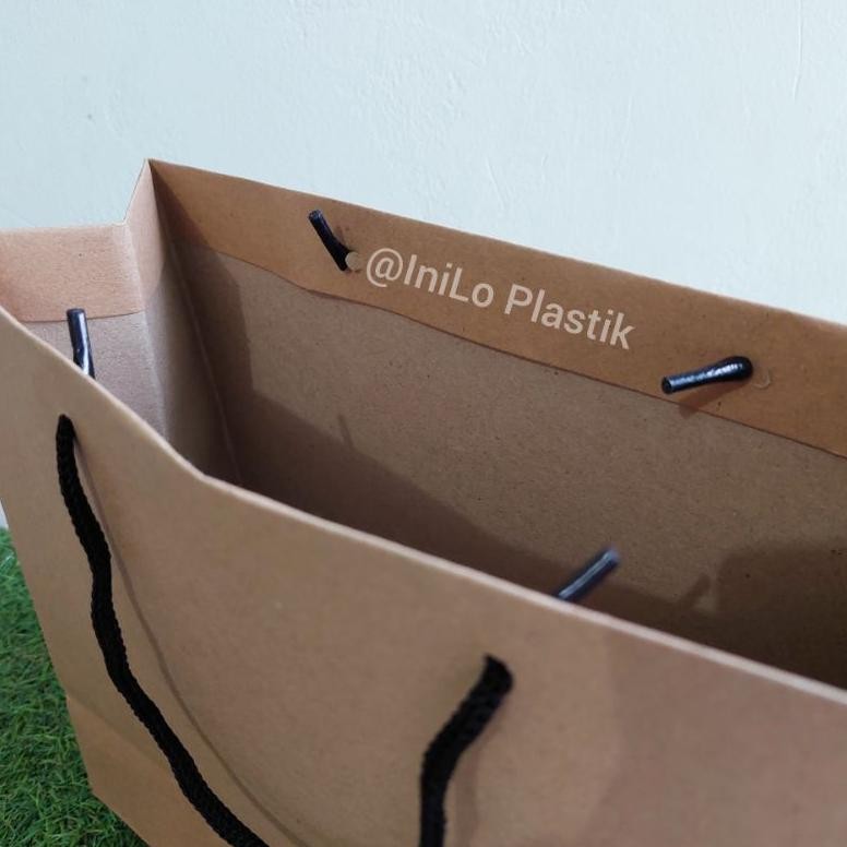 

Th-23 Y-76 @10Pcs Paper Bag 11X31X25 Craft Coklat Polos Paper Bag Tali Kur Murah