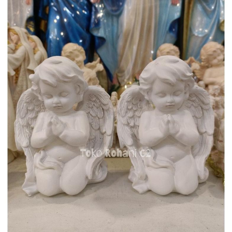 Rg-4 Rd-67 Patung Malaikat Angel Berdoa Berlutut Putih 15Cm 1Pcs (7794)- Patung Malaikat - Patung An