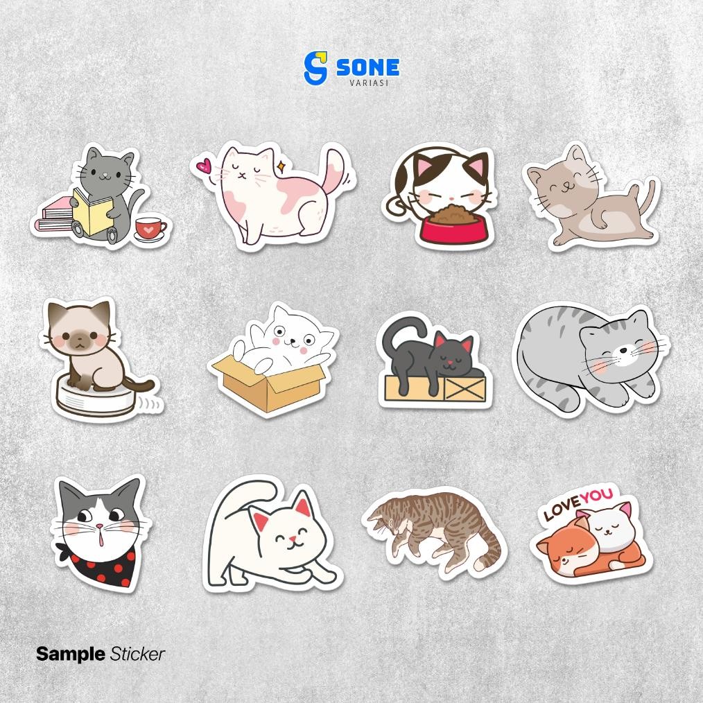 

Bisa COD Stiker Pack Kucing Lucu Aesthethic Vinyl Waterproof untuk Sticker Buku Journal Casing HP Laptop Tumbler KXQ-90