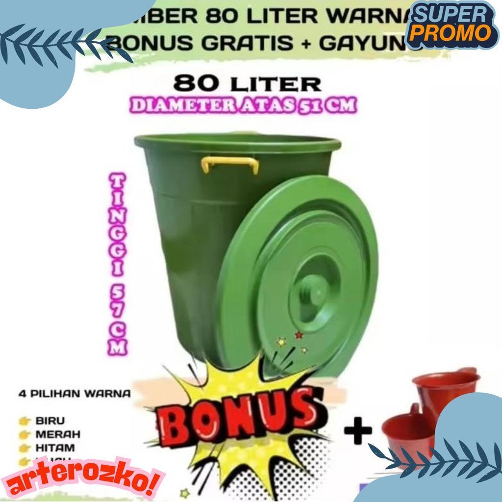 Cod Ember Jumbo 80 Liter Bonus Gayung Tong 80 Liter