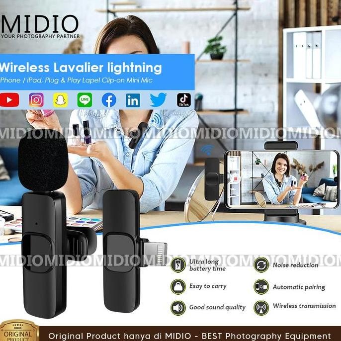 MIc Wireless Clip On Tipe M Mic Clip On Laphel Microphone HP