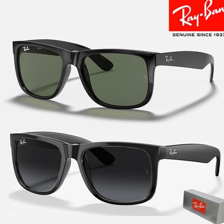 Kacamata Hitam Rayban Wayfarer Justin Rb4165 Bla Green Pria Sunglasses