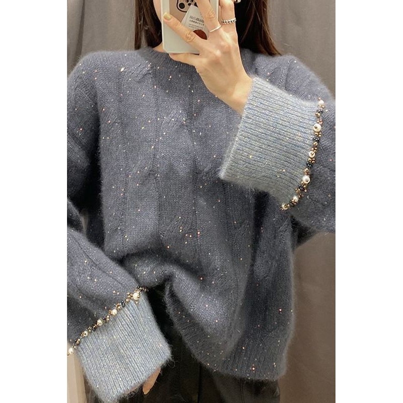 Sweater Rajut Longgar Wanita untuk Pakaian Luar