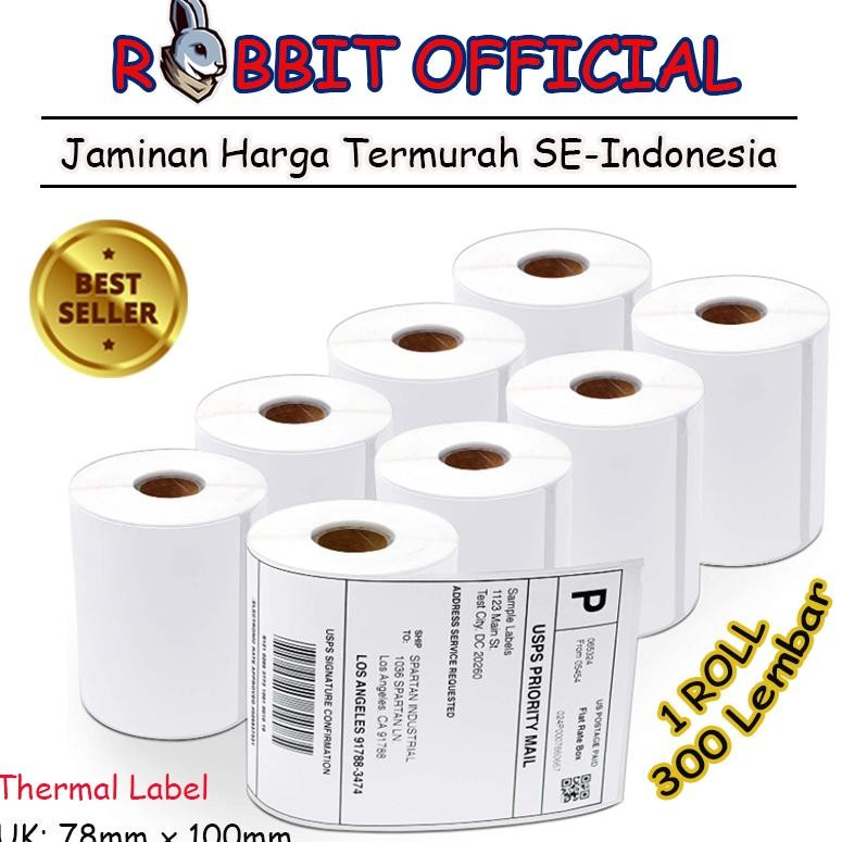 

Iqr-914 Label Thermal 78 X 100 Kertas Sticker Barcode 78X100Mm Isi 300 Pcs Iqr-914