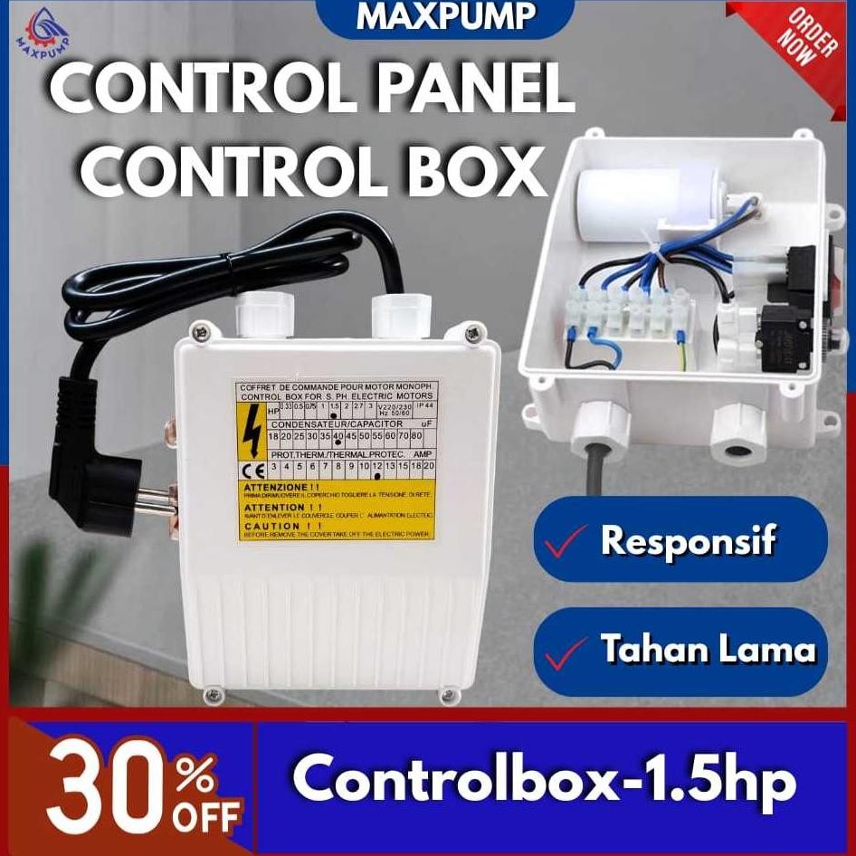 MAXPUMP CONTROL BOX 1.5HP Control Panel Kontrol Box Satelit Submersible Pump 1.5HP Control Box Panel