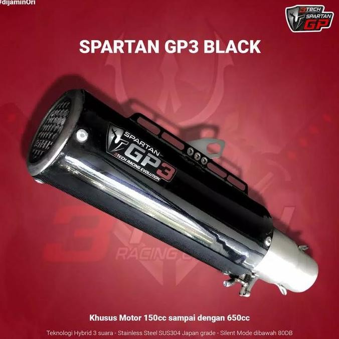Ready Knalpot Hybrid 3Tech Spartan Gp3 Stainless Fullsystem 250Cc 2 Cylinder