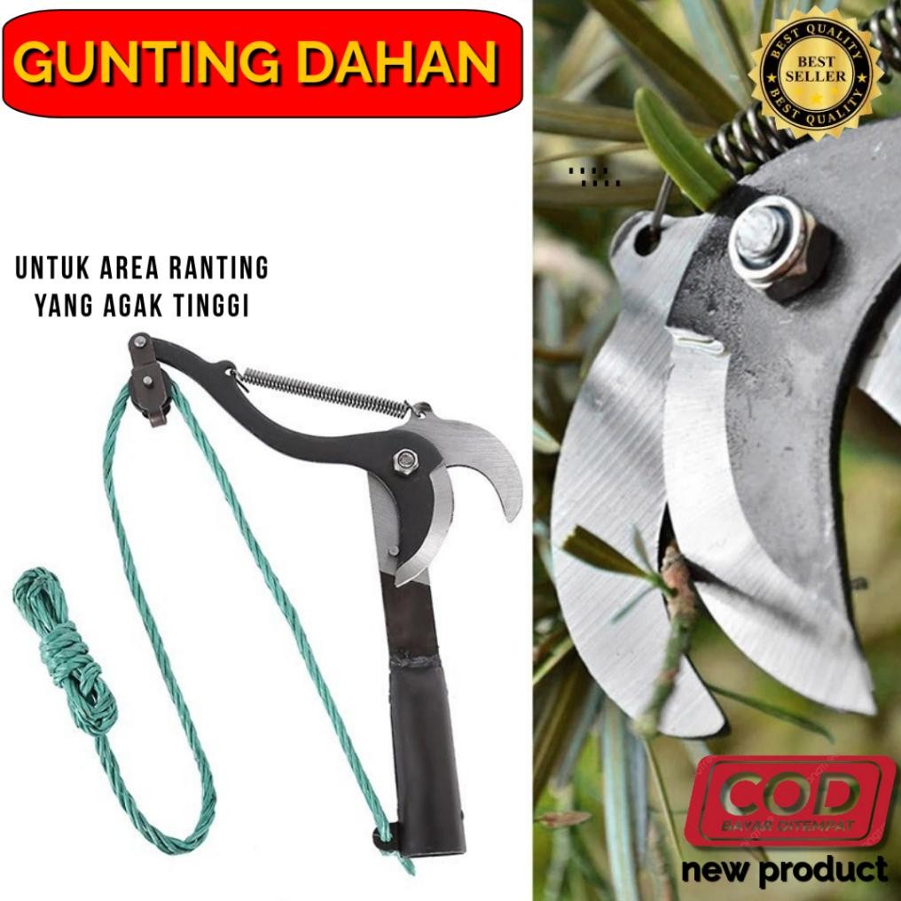 Alat Potong Dahan Pohon Gunting Dahan Ranting Model Tarik Tali Gunting Dahan Galah Batang Ranting Ta
