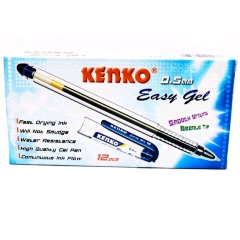 

Terbaru Pulpen Gel Bolpen Pena Kenko Easy Gell 0,5Mm Hitam / Biru (1Pak = 12 Pc Terbaru