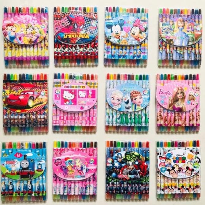 

Sale Crayon Putar 12 Warna Panjang / Krayon Puter Fancy / Kerayon Murah / Twist Crayon Motif Sale
