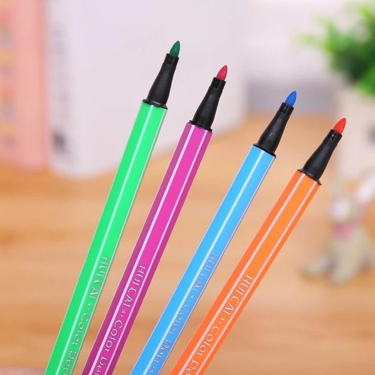 

Hj-45 Estation - Spidol Warna Warni 1 Set Hexagonal Watercolor Marker Pen 12/24/36/48 Warna Hj-45