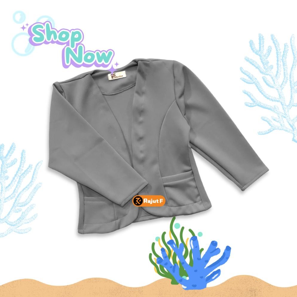 Tre-57 Blazer Anak Perempuan Bahan Scuba Premium Usia 1-5 Tahun Rajut F Tre-57