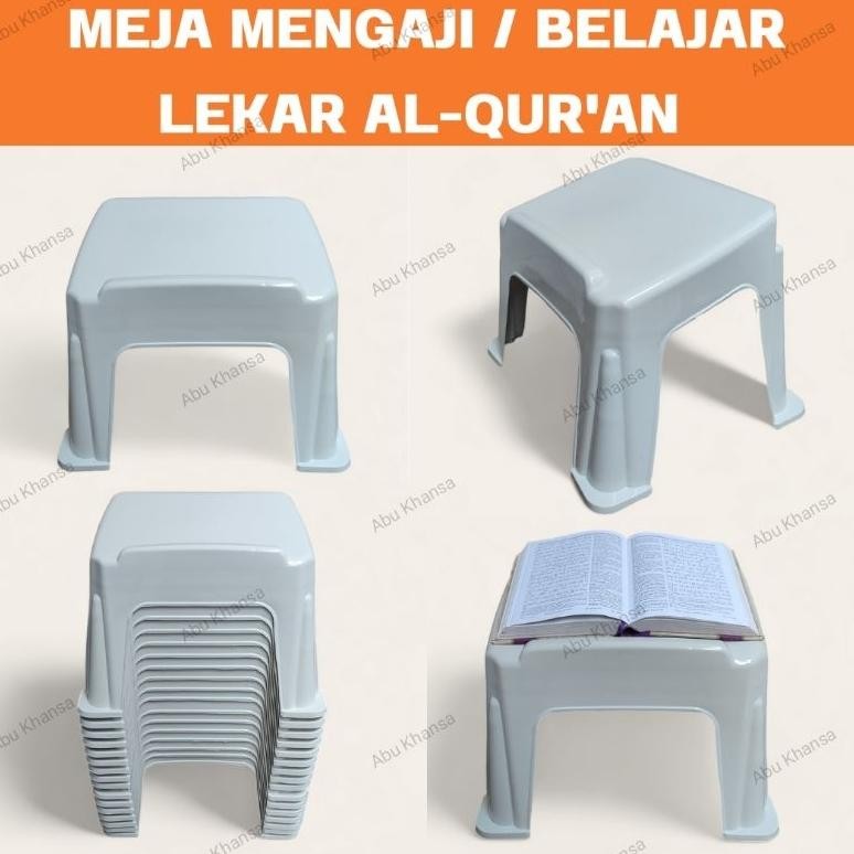 Meja Ngaji Plastik Putih Lekar Al-Qur'an Meja Belajar Mengaji Bangku Ngaji aSt