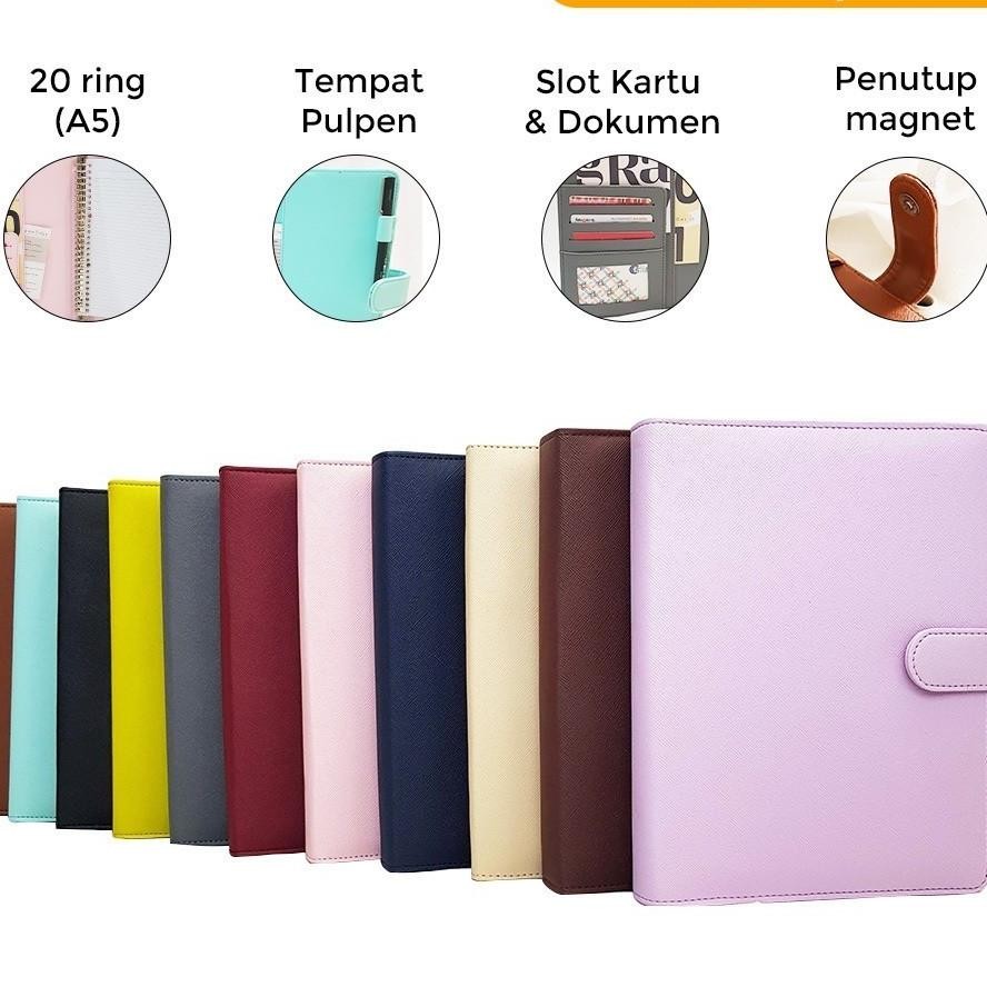 

Flashee Notebook Binder A5 Polos Ring 20 Binder Warna Pastel Binder Catatan Kuliah
