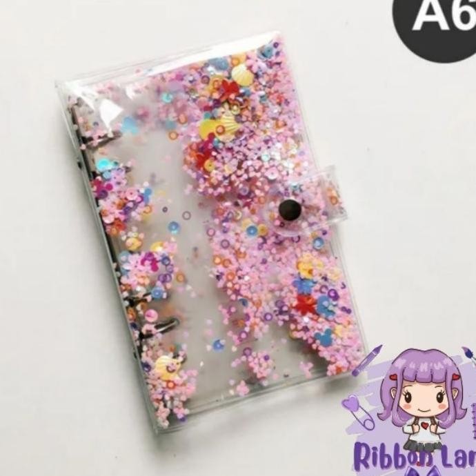 

Free Penggaris A6 Cover Binder Manik Sequin Crimson Pink Love