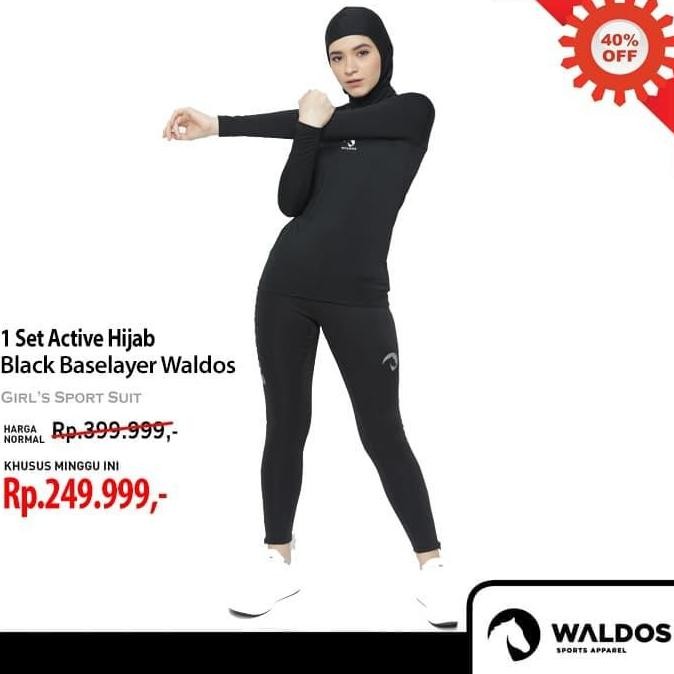 Setelan Active Hijab Baselayer Waldos Olahraga Sports