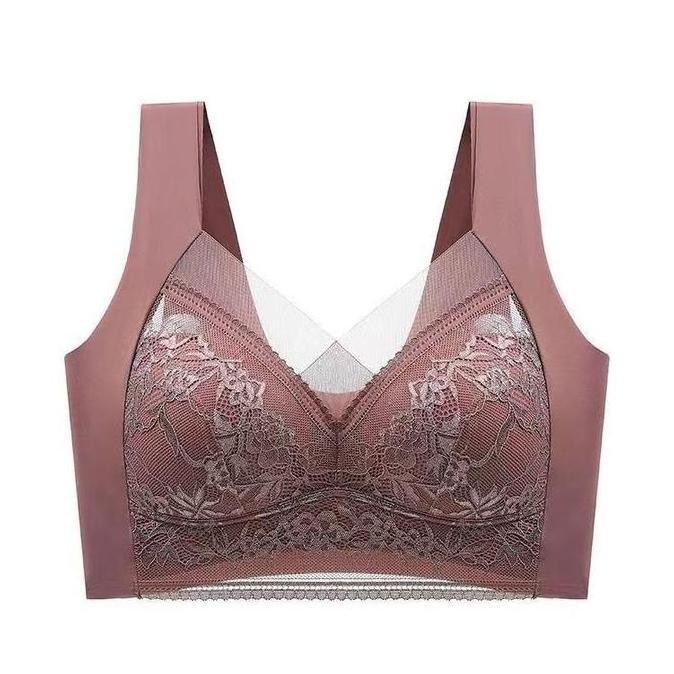 SHEBRAS | Seamless Sport Push Up Bra Jumbo Rompi Renda Bunga Big Size Tanpa Kawat Glabs Cangkir Penu