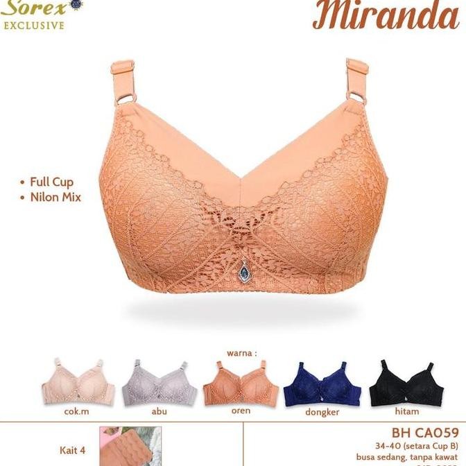 Bra BH Sorex CA 059 Tanpa Kawat Busa Sedang Kait 4 (Cup B)