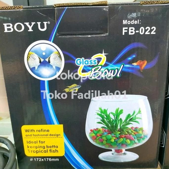 BOYU akuarium kaca bulat 172x176 mm glass bowl Fb-022 aquarium boyu