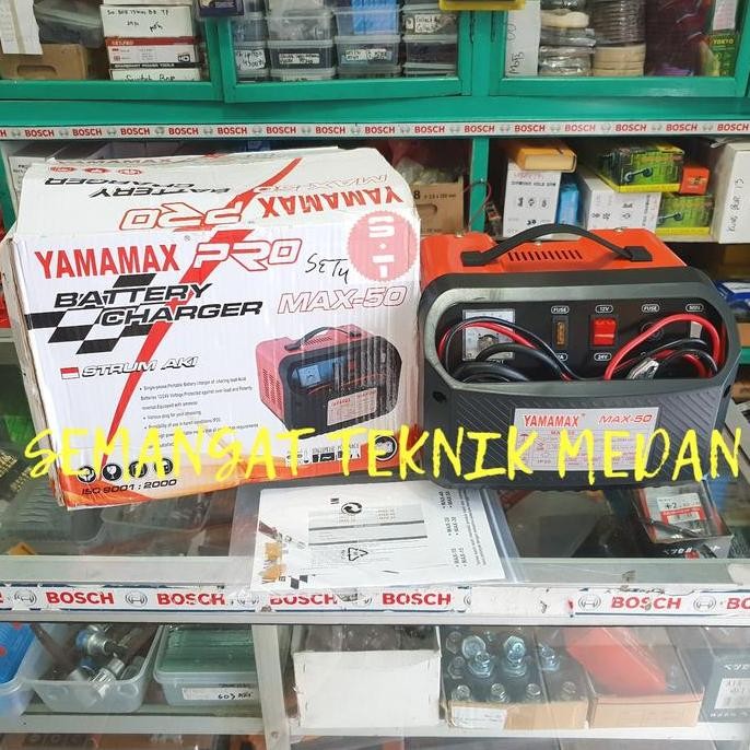 MAX50 BATTERY CHARGER CAS STRUM AKI ACCU MOBIL MAX 50 YAMAMAX