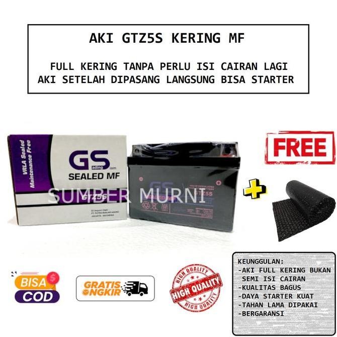 TERBARU - Aki Motor Yamaha Xabre GTZ5S GS E Accu Kering MF