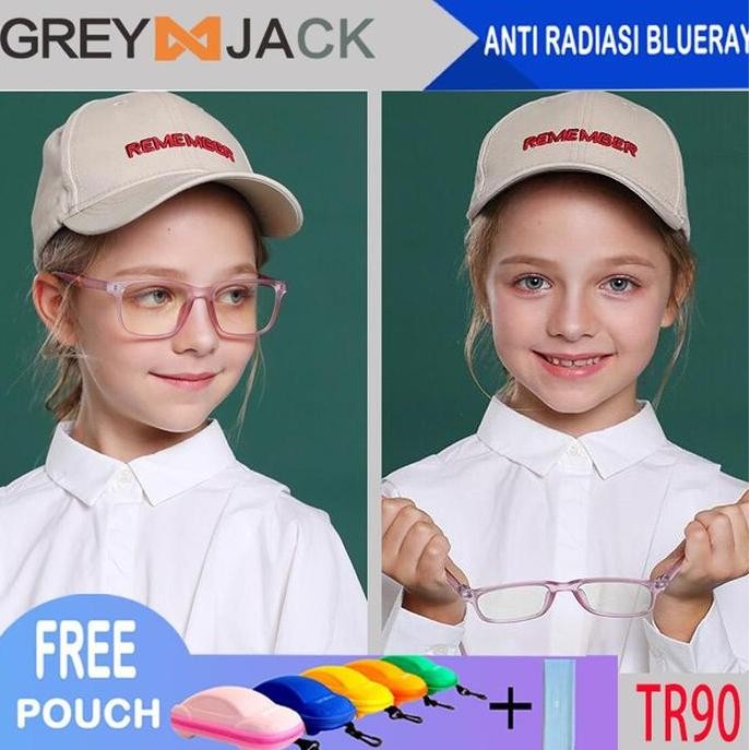Grey Jack kacamata anak anti radiasi blueray komputer HP 800