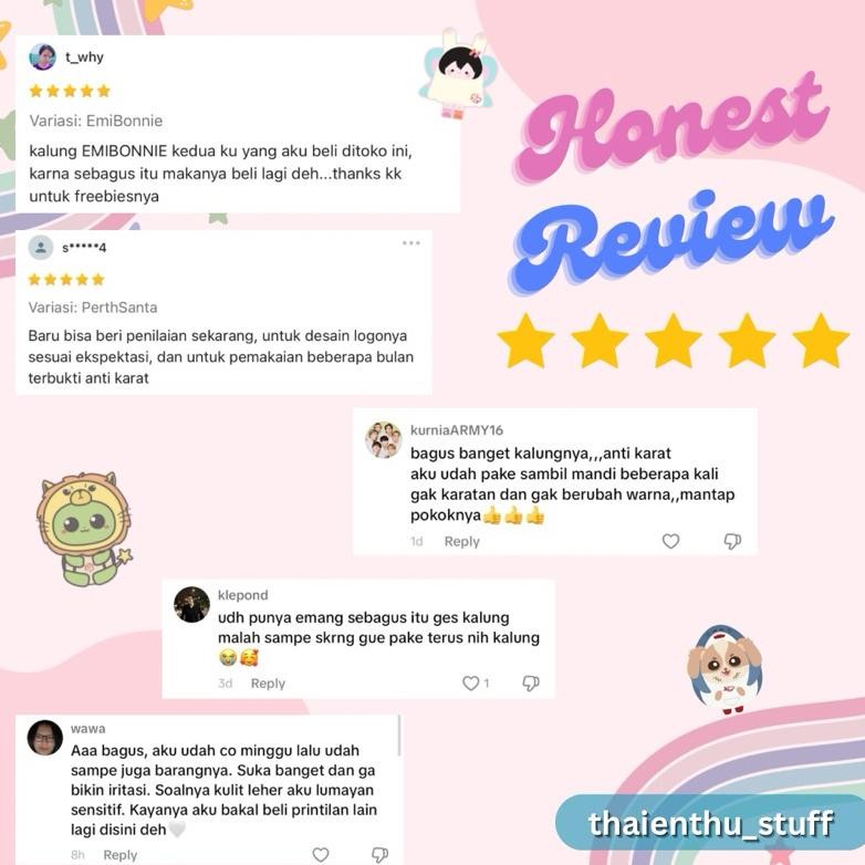 Cod [Anti Karat] Kalung Thaienthu Fanmade Stainless Steel Titanium (Geminifourth Pondphuwin Taynew J