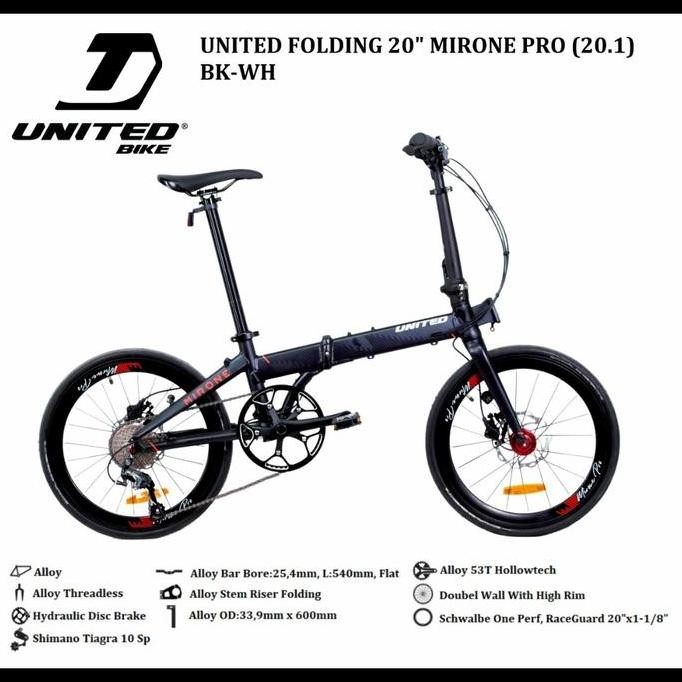 Promo Sepeda Lipat United Mirone pro 10 speed tiagra (20 Inch) COD
