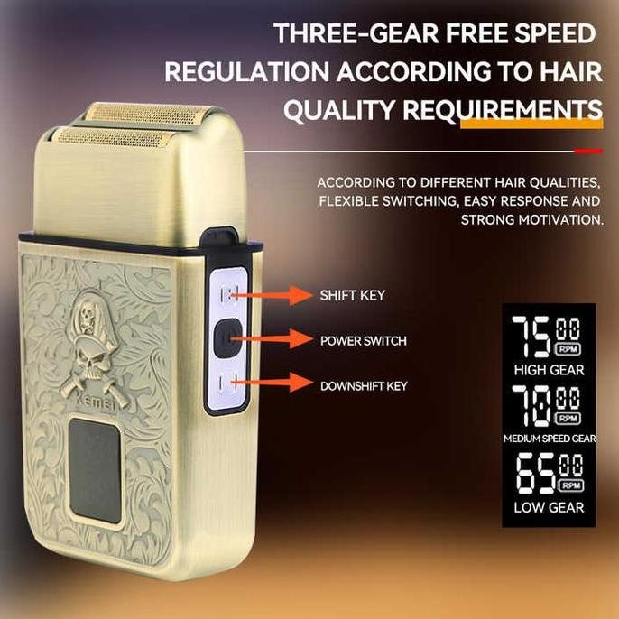 Kemei KM-T101 Mini Shaver 8500RPM 1200MAH Cukur Kumis Jenggot KMT101 T101 Elektrik Mesin Pria Pencuk