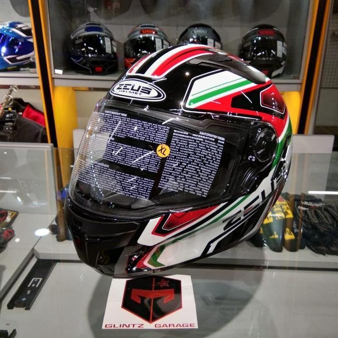 TERMURAH - GLINTZ GARAGE I ZEUS ZS 813 HITAM AN5 HIJAU I HELM MOTOR FULL FACE