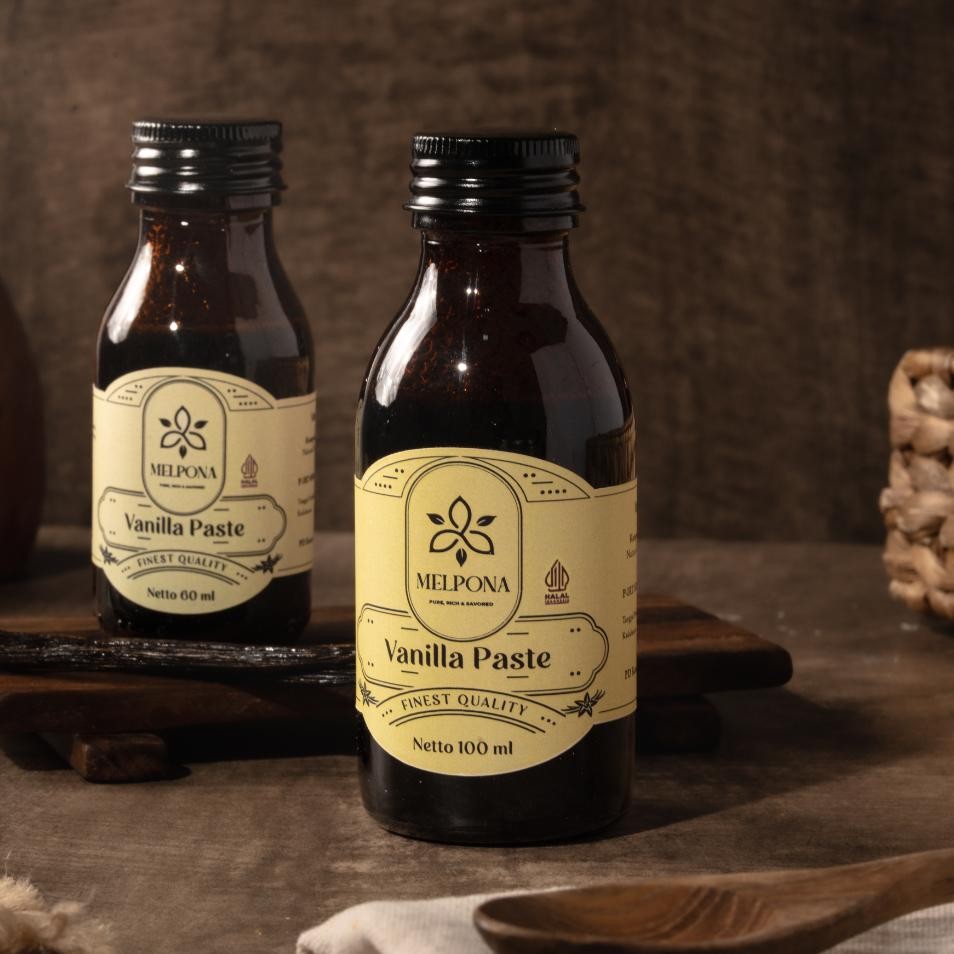 

Melpona Vanilla Paste Pasta Vanili Murni Gourmet Organik Halal Certified Non Alcohol Natural