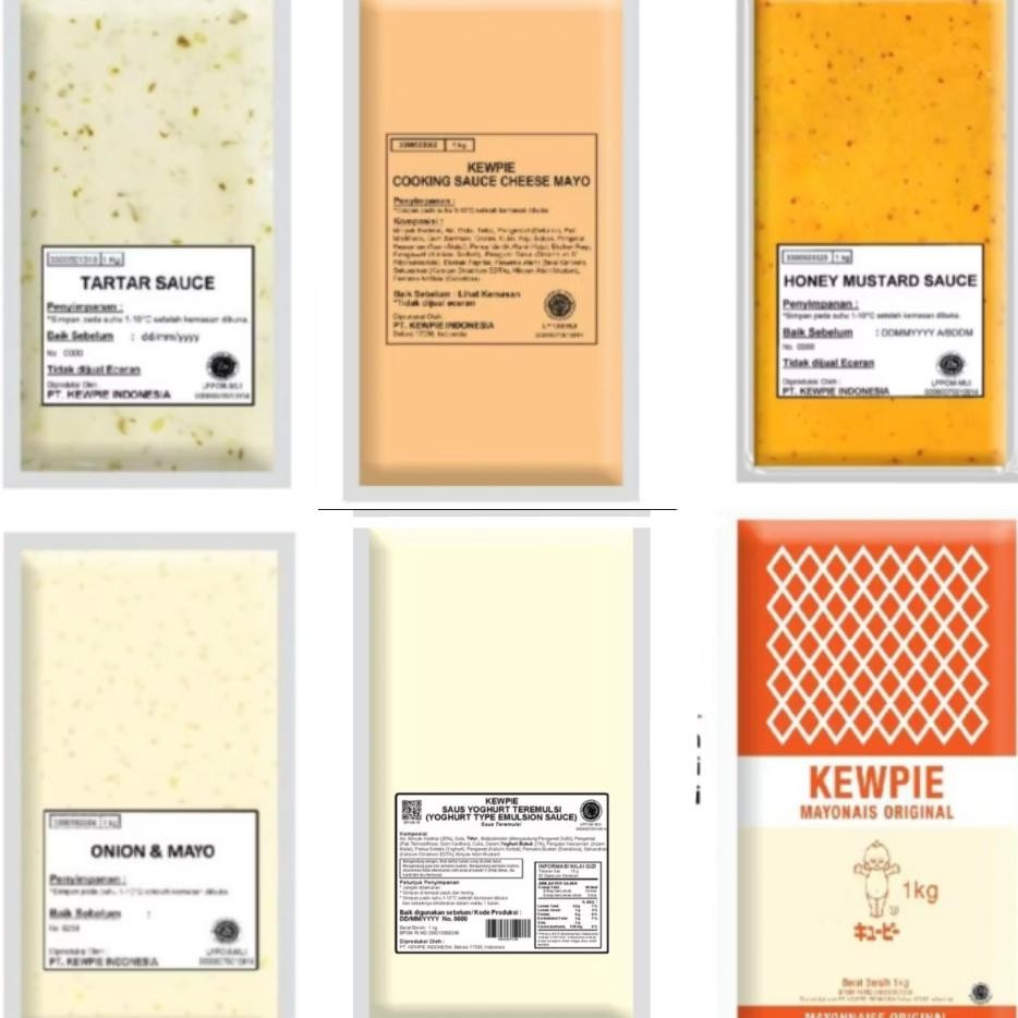 

Kewpie Cooking Sauce Cheese Mayo Kewpie Tartar Honey Mustard Onion Mayo Pouch 1Kg
