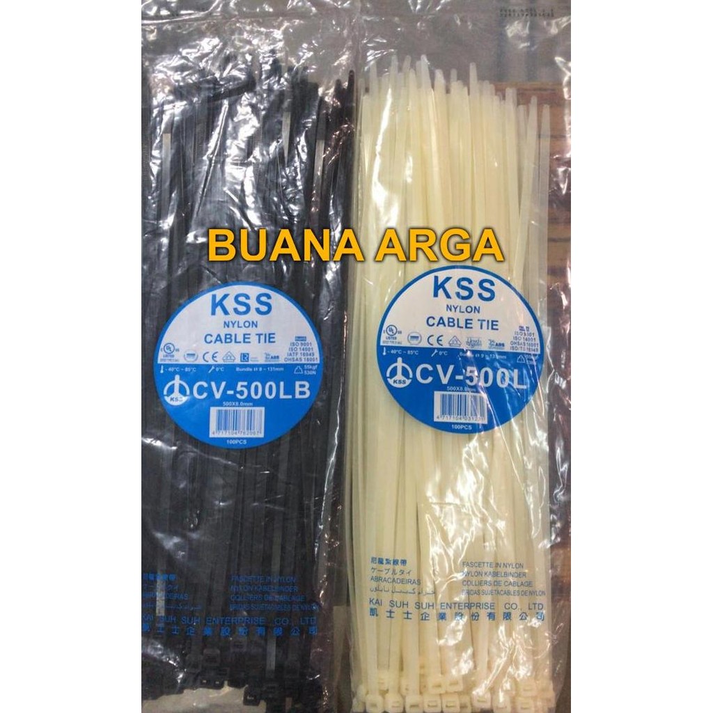 

TERBARU - Kabel Ties CV-500L Original KSS 500 x 7.6mm 100pcs Cable Tie CV500L