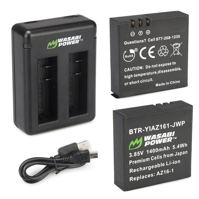 Wasabi Power Battery Kit for Xiaomi YI 2 4K 4K+ Lite YI4K YI4K+ YI2