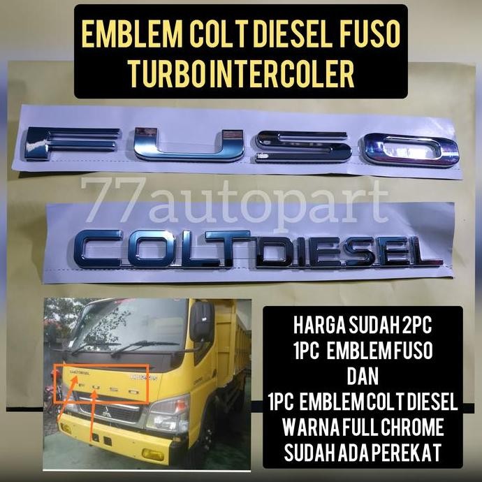 Promo Emblem colt diesel dan fuso chrome new canter 2pc COD