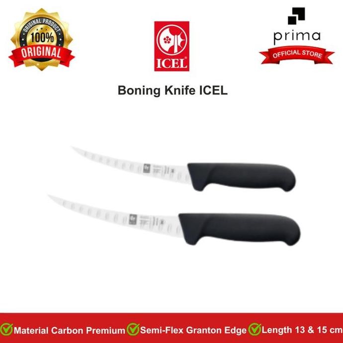 BEBAS ONGKIR - Pisau Boning Knife Curved Semi-Flex Blade Granton Edge - ICEL