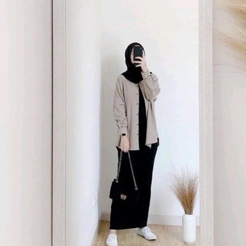 Termurah MANSET BAJU GAMIS LEKBONG SPAN HITAM / INNER SPAN INSPAN LONG DRESS JUG-34