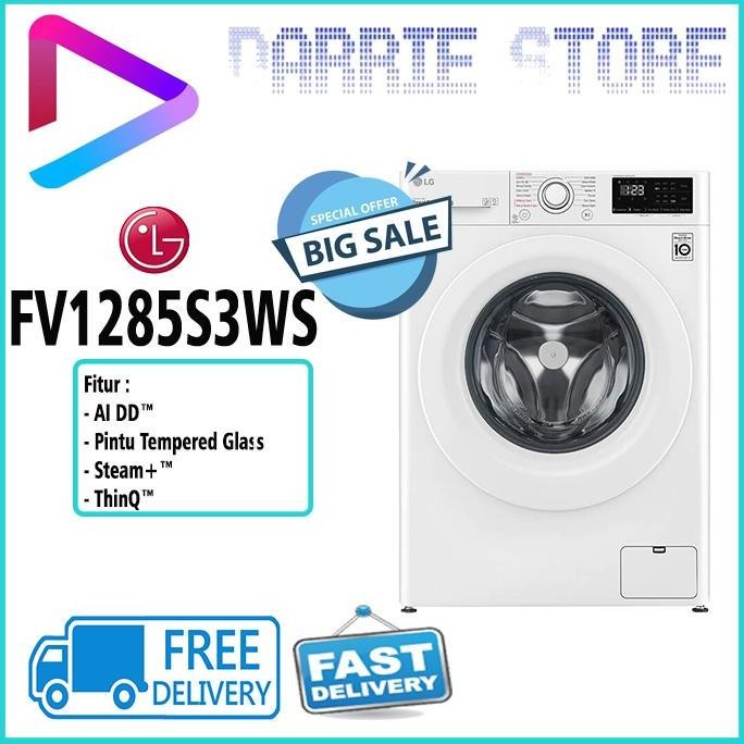 TERMURAH - LG FV1285S3WS MESIN CUCI WASHER 8.5 KG FV-1285S3WS FV1285 1285S3WS