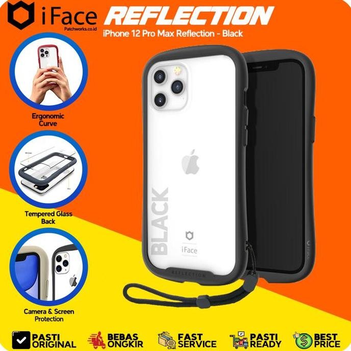 TERLARIS - iFace iPhone 12 Pro Max Reflection Black Casing Softcase Anti Crack