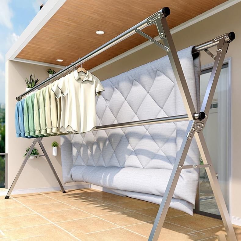 JEMURAN OUTIN Baju Handuk Outin Lipat Tekuk Stainless Steel Anti Karat Kuat