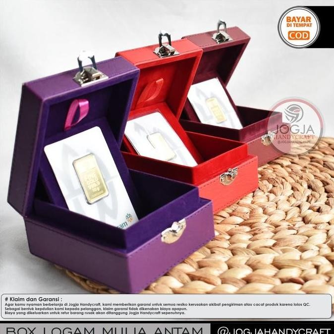 Premium Box Logam Mulia Antam Berjahit / Kotak Tempat Emas Antam