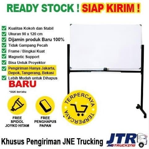

TERLARIS - Whiteboard / Papan Tulis Magnetic SAKANA 90x120 cm (Single Face Kaki)