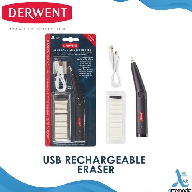 

TERMURAH - Derwent Eraser USB Rechargeable Eraser and Refill Blister Pack