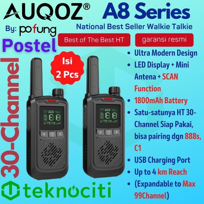 TERBARU - AUQOZ A8 Handy Mini Walkie Talkie - Radio HT New 888s by Pofung
