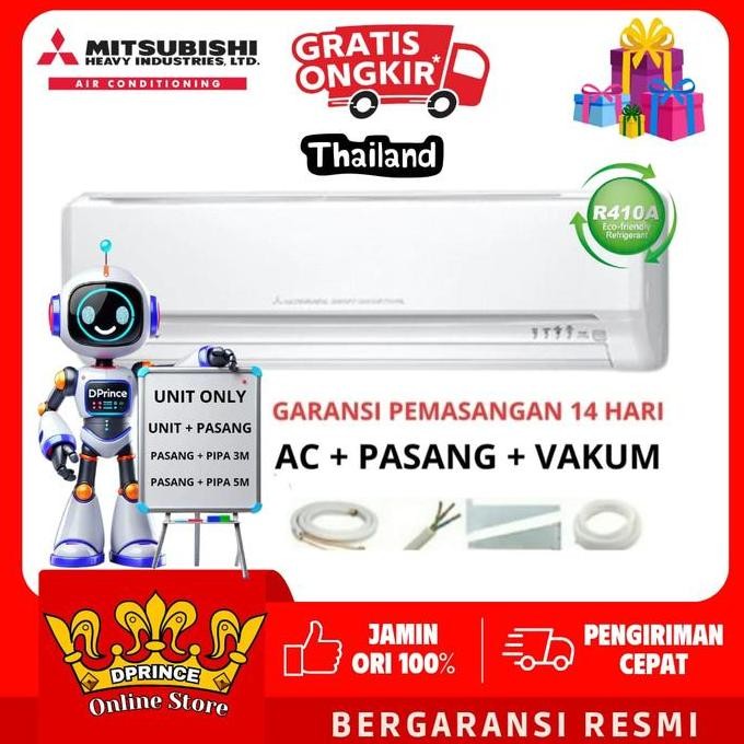 NEW AC MITSUBISHI 1PK SRK 10 CRS HEAVY INDUSTRIES 1 PK DELUXE SRK10CRS-S3