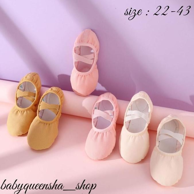 Polos Kode A2 Sepatu Ballet Anak Dewasa Polos/Sepatu Ballet/Sepatu Bal