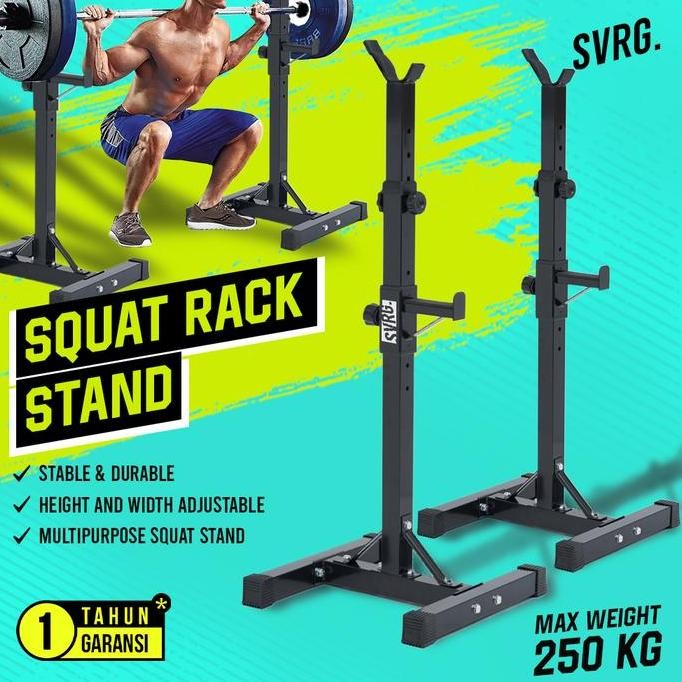 Promo SVRG. Squat Rack Stand Adjustable Squat Rack Squat Stand COD