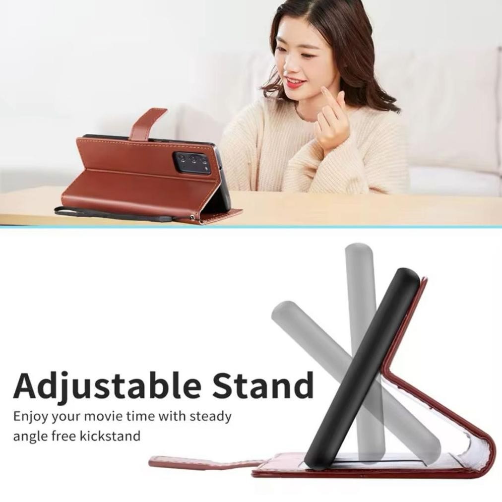 BisaCod Oppo A3S A3X A5S A15S A77S A1K A11K A16K A17K A16E Casing Flip Cover Dompet Kulit Cover Wall