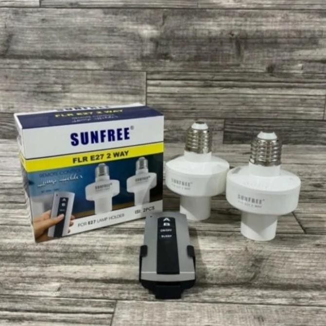 TERMURAH - Sunfree Fitting Lampu Remote 2way FLR E27 2 Fitting Remote On Off
